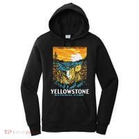 Retro Yellowstone National Park Wpa Style Lower Falls Women's Hoodie thumb 0