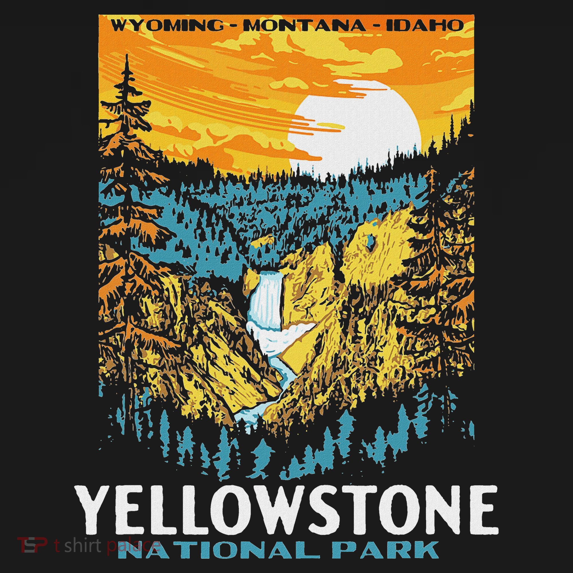 Retro Yellowstone National Park Wpa Style Lower Falls Women's Hoodie