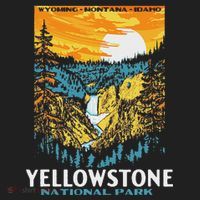 Retro Yellowstone National Park Wpa Style Lower Falls Tumbler thumb 3