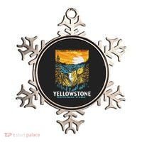 Retro Yellowstone National Park Wpa Style Lower Falls Ornament thumb 0