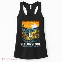 Retro Yellowstone National Park Wpa Style Lower Falls Women's Tank Top thumb 0