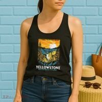 Retro Yellowstone National Park Wpa Style Lower Falls Women's Tank Top thumb 2