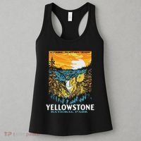 Retro Yellowstone National Park Wpa Style Lower Falls Women's Tank Top thumb 3