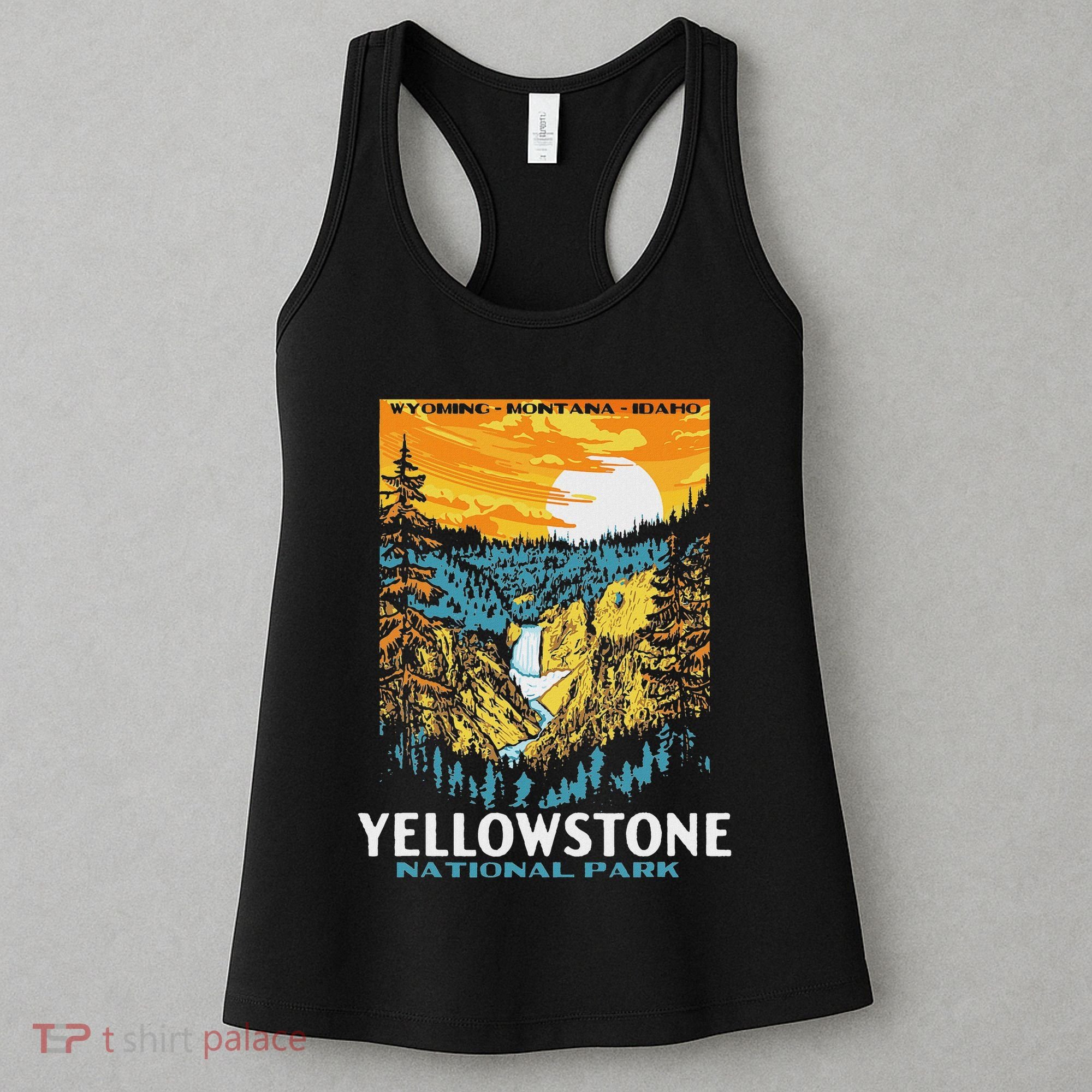 Retro Yellowstone National Park Wpa Style Lower Falls Women's Tank Top