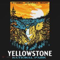 Retro Yellowstone National Park Wpa Style Lower Falls Baby Bodysuit thumb 2