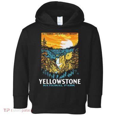 Retro Yellowstone National Park Wpa Style Lower Falls Toddler Hoodie
