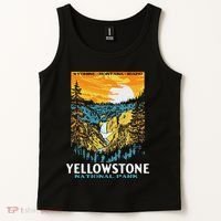 Retro Yellowstone National Park Wpa Style Lower Falls Tank Top thumb 2