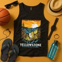 Retro Yellowstone National Park Wpa Style Lower Falls Tank Top thumb 4