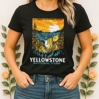 Retro Yellowstone National Park Wpa Style Lower Falls Women's T-Shirt thumb 2