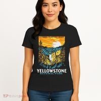 Retro Yellowstone National Park Wpa Style Lower Falls Women's T-Shirt thumb 4