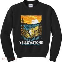 Retro Yellowstone National Park Wpa Style Lower Falls Kids Sweatshirt thumb 0