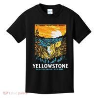 Retro Yellowstone National Park Wpa Style Lower Falls Kids T-Shirt thumb 0