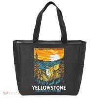 Retro Yellowstone National Park Wpa Style Lower Falls Tote Bag thumb 0