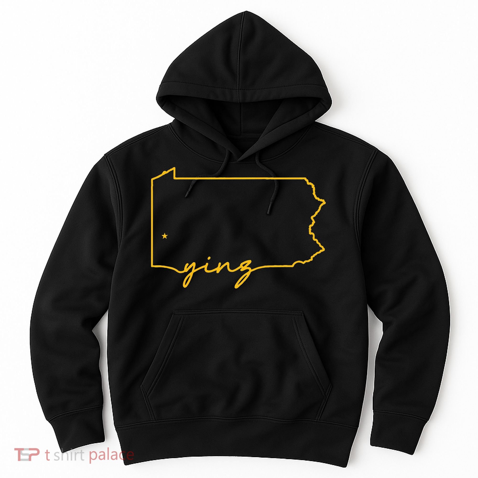 Retro Yinz Pittsburgh PA Home State Outline Hoodie