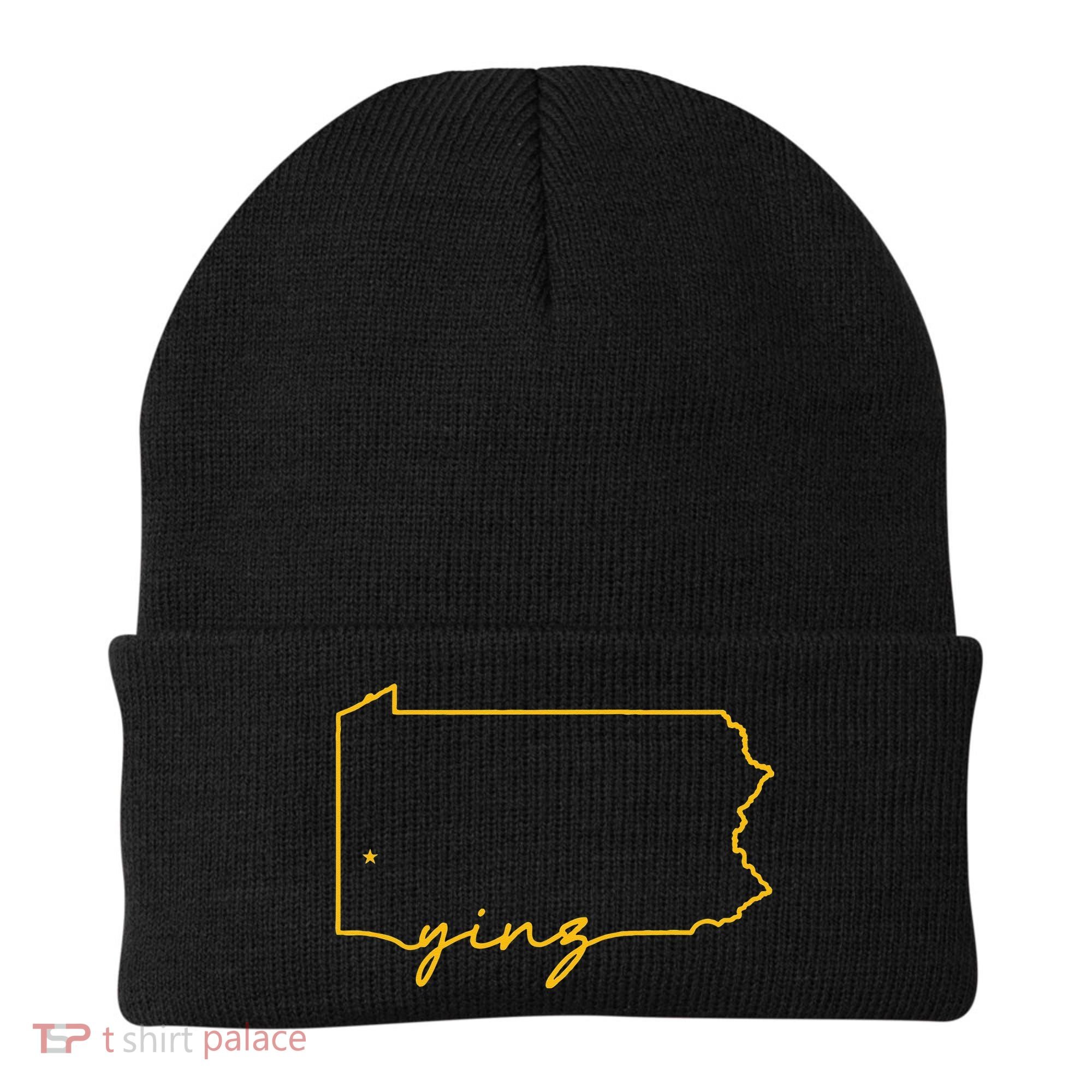 Retro Yinz Pittsburgh PA Home State Outline Beanie