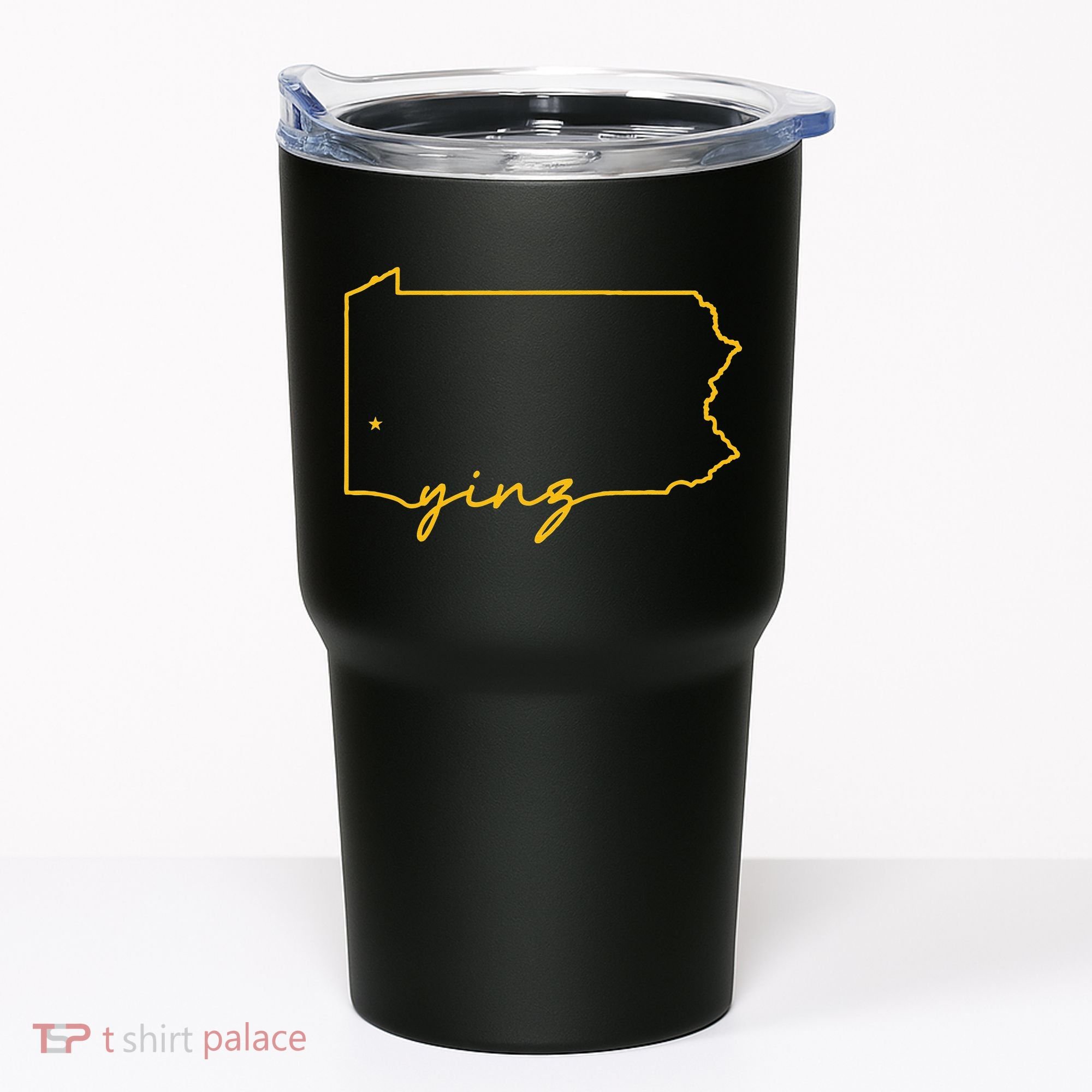 Retro Yinz Pittsburgh PA Home State Outline Tumbler