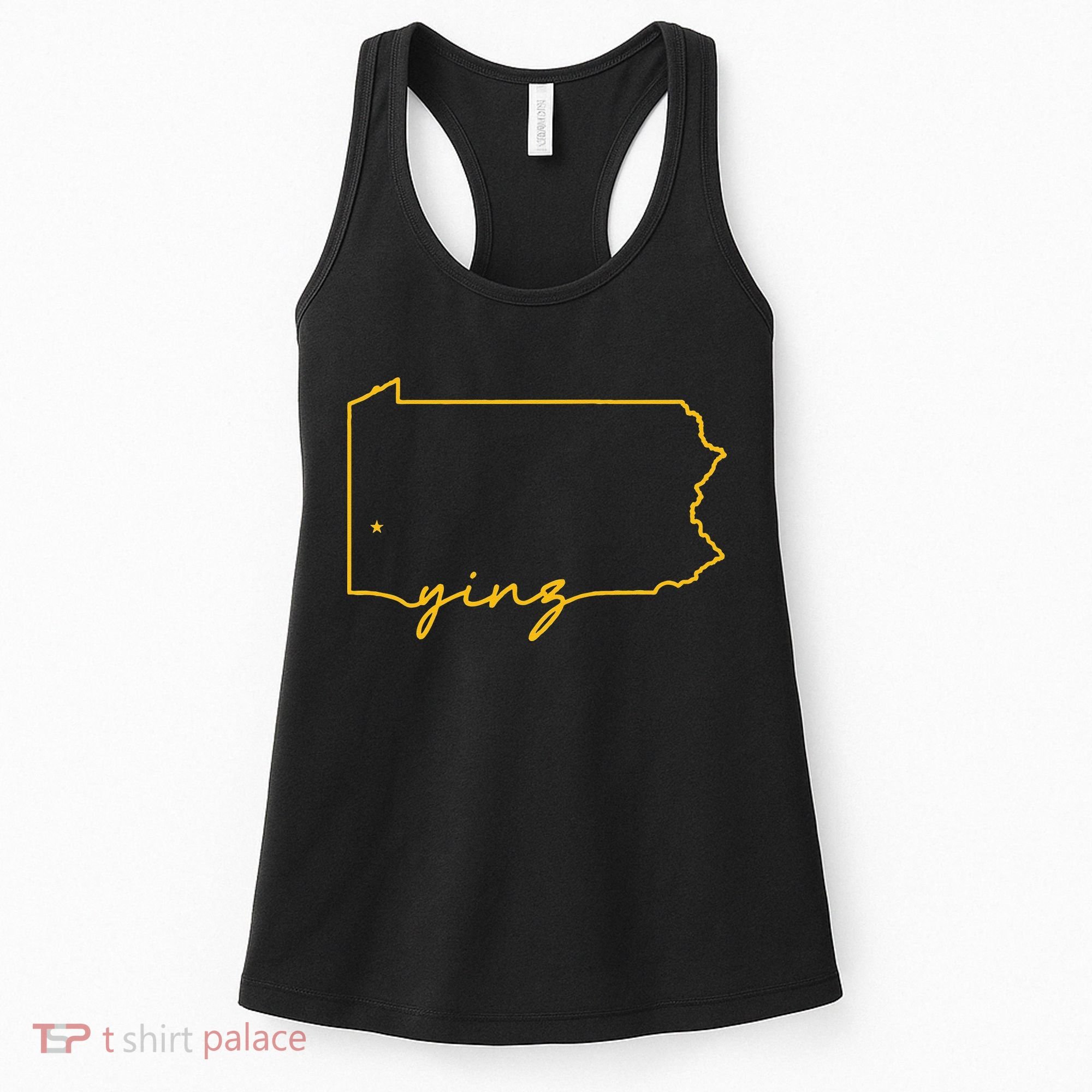 Retro Yinz Pittsburgh PA Home State Outline Women's Tank Top