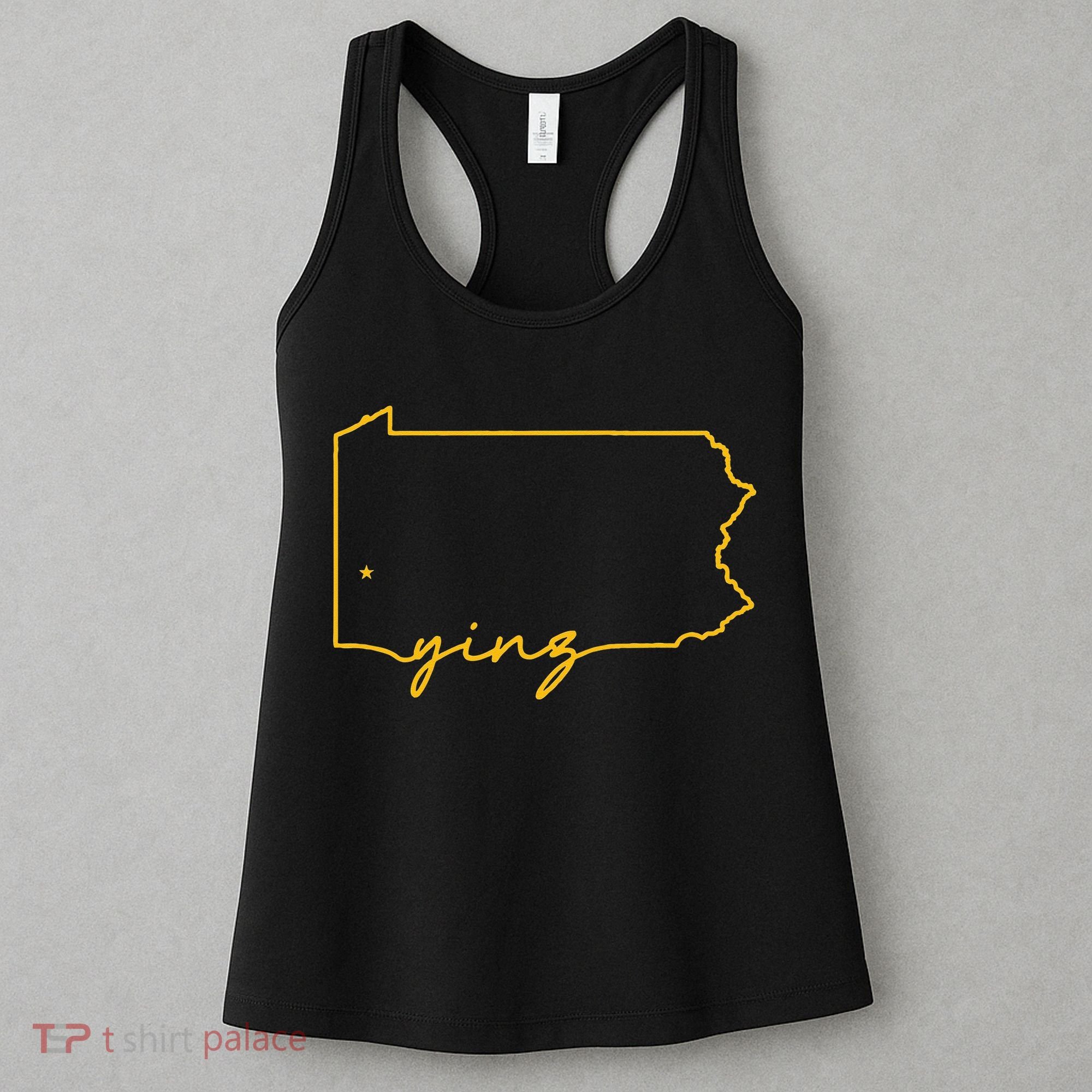 Retro Yinz Pittsburgh PA Home State Outline Women's Tank Top