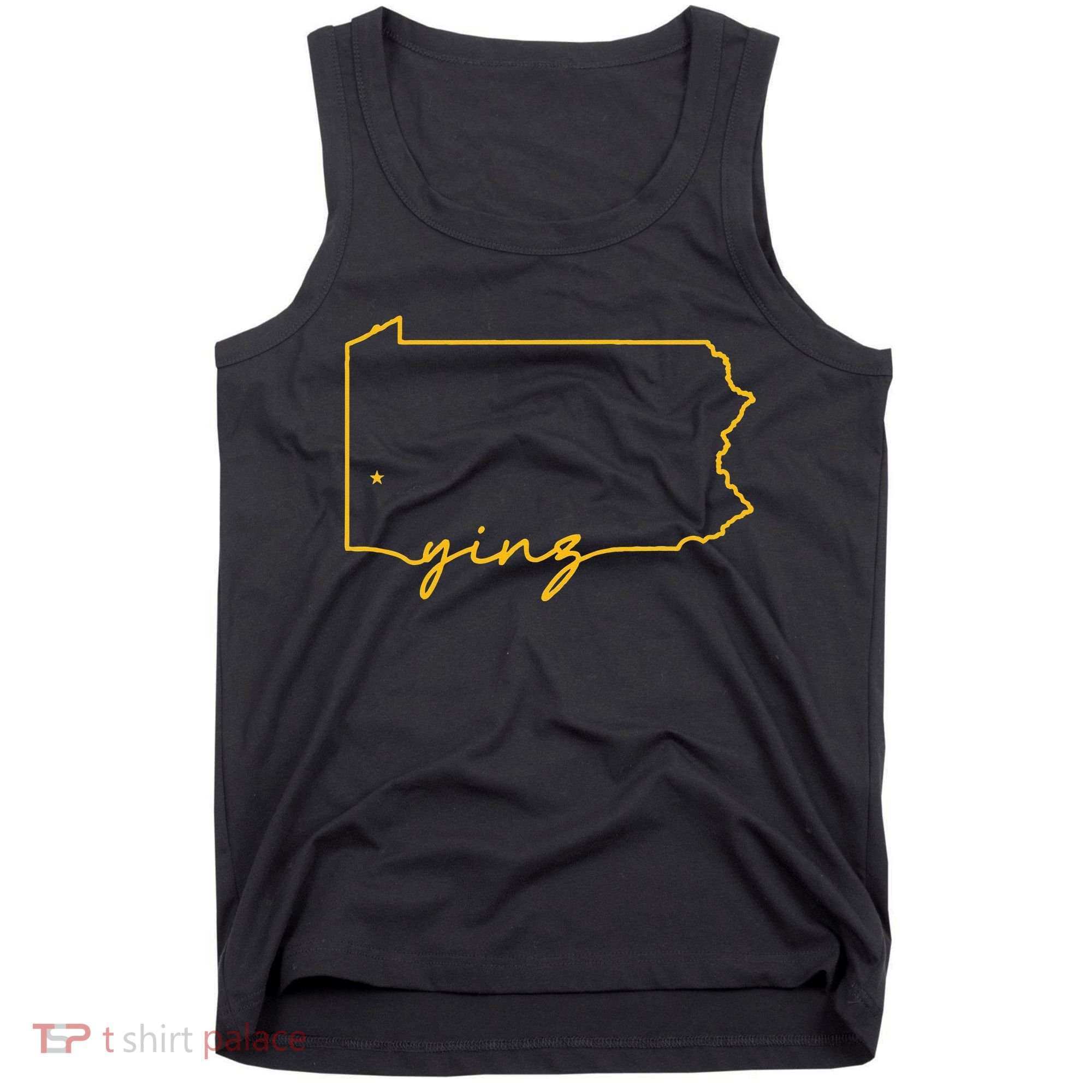 Retro Yinz Pittsburgh PA Home State Outline Tank Top