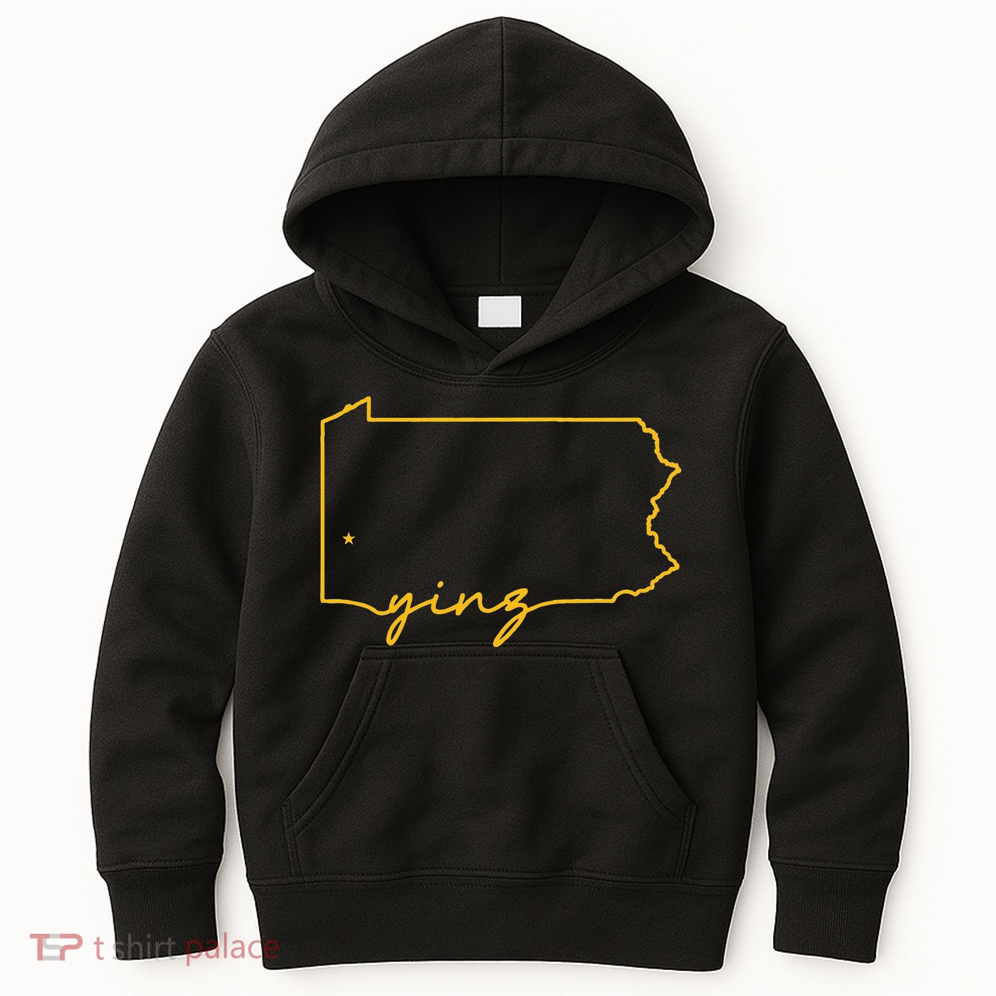 Retro Yinz Pittsburgh PA Home State Outline Kids Hoodie