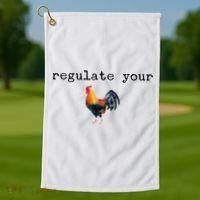 Regulate Your Rooster Funny Golf Towel thumb 1