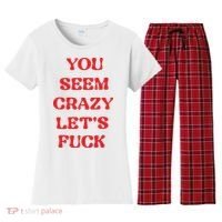 Rockstar You Seem Crazy LetS Fuck Women's Flannel Pajama Set thumb 0