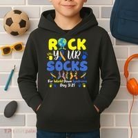 Rock Your Socks For World Down Syndrome Day Kids Hoodie thumb 2