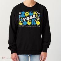 Rock Your Socks Down Syndrome Awareness Day Groovy Wdsd Women's Sweatshirt thumb 0