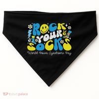 Rock Your Socks Down Syndrome Awareness Day Groovy Wdsd USA-Made Doggie Bandana thumb 0