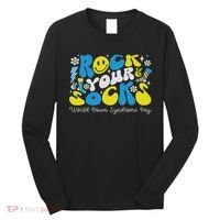 Rock Your Socks Down Syndrome Awareness Day Groovy Wdsd Long Sleeve Shirt thumb 0