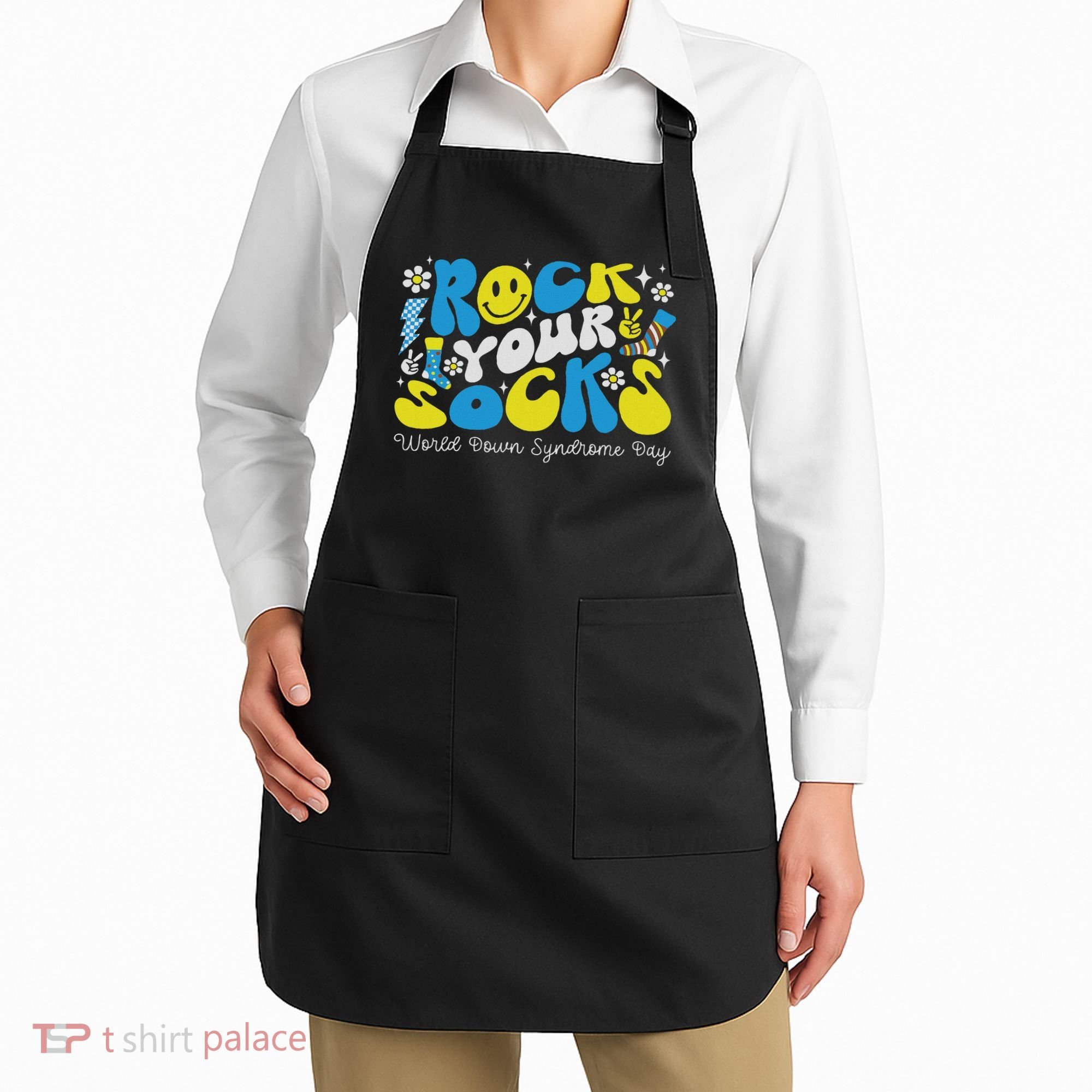 Rock Your Socks Down Syndrome Awareness Day Groovy Wdsd Apron