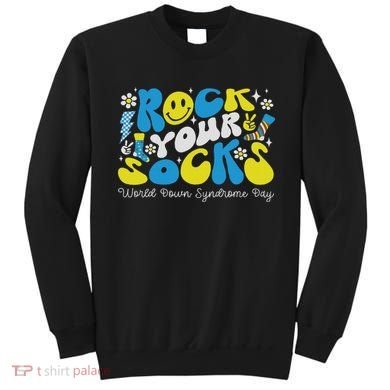Rock Your Socks Down Syndrome Awareness Day Groovy Wdsd Sweatshirt