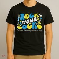 Rock Your Socks Down Syndrome Awareness Day Groovy Wdsd T-Shirt thumb 3
