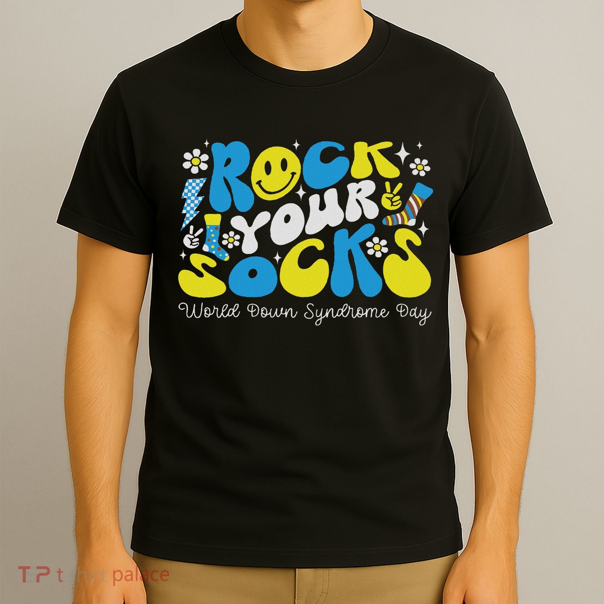 Rock Your Socks Down Syndrome Awareness Day Groovy Wdsd T-Shirt