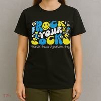 Rock Your Socks Down Syndrome Awareness Day Groovy Wdsd T-Shirt thumb 4