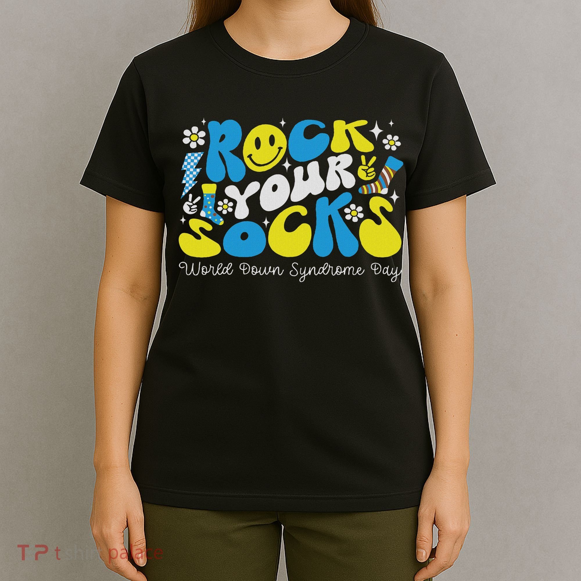 Rock Your Socks Down Syndrome Awareness Day Groovy Wdsd T-Shirt