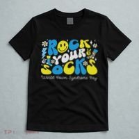 Rock Your Socks Down Syndrome Awareness Day Groovy Wdsd T-Shirt thumb 5