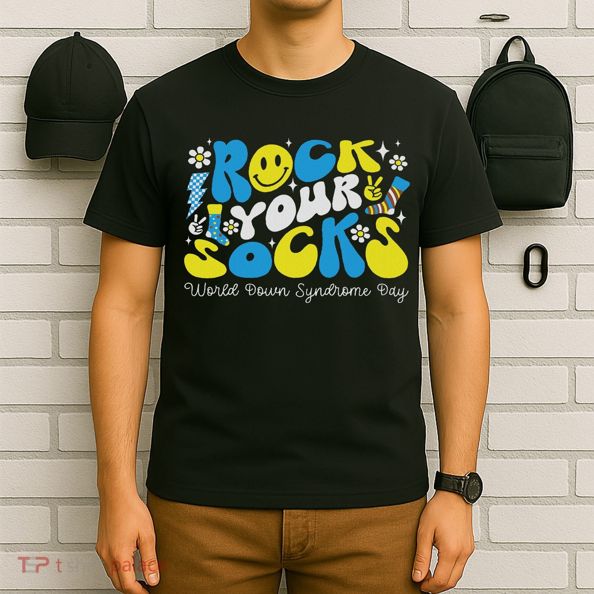 Rock Your Socks Down Syndrome Awareness Day Groovy Wdsd T-Shirt