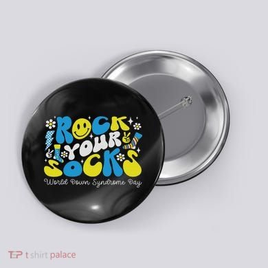 Rock Your Socks Down Syndrome Awareness Day Groovy Wdsd Button