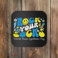 Rock Your Socks Down Syndrome Awareness Day Groovy Wdsd Coaster thumb 0