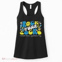 Rock Your Socks Down Syndrome Awareness Day Groovy Wdsd Women's Tank Top thumb 0