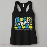 Rock Your Socks Down Syndrome Awareness Day Groovy Wdsd Women's Tank Top thumb 3