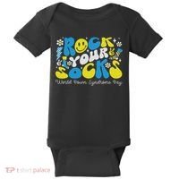 Rock Your Socks Down Syndrome Awareness Day Groovy Wdsd Baby Bodysuit thumb 0