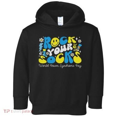 Rock Your Socks Down Syndrome Awareness Day Groovy Wdsd Toddler Hoodie