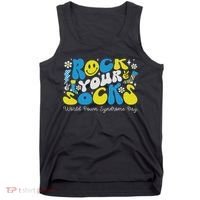 Rock Your Socks Down Syndrome Awareness Day Groovy Wdsd Tank Top thumb 0