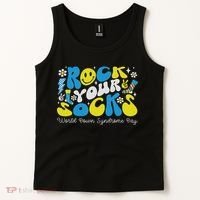 Rock Your Socks Down Syndrome Awareness Day Groovy Wdsd Tank Top thumb 2