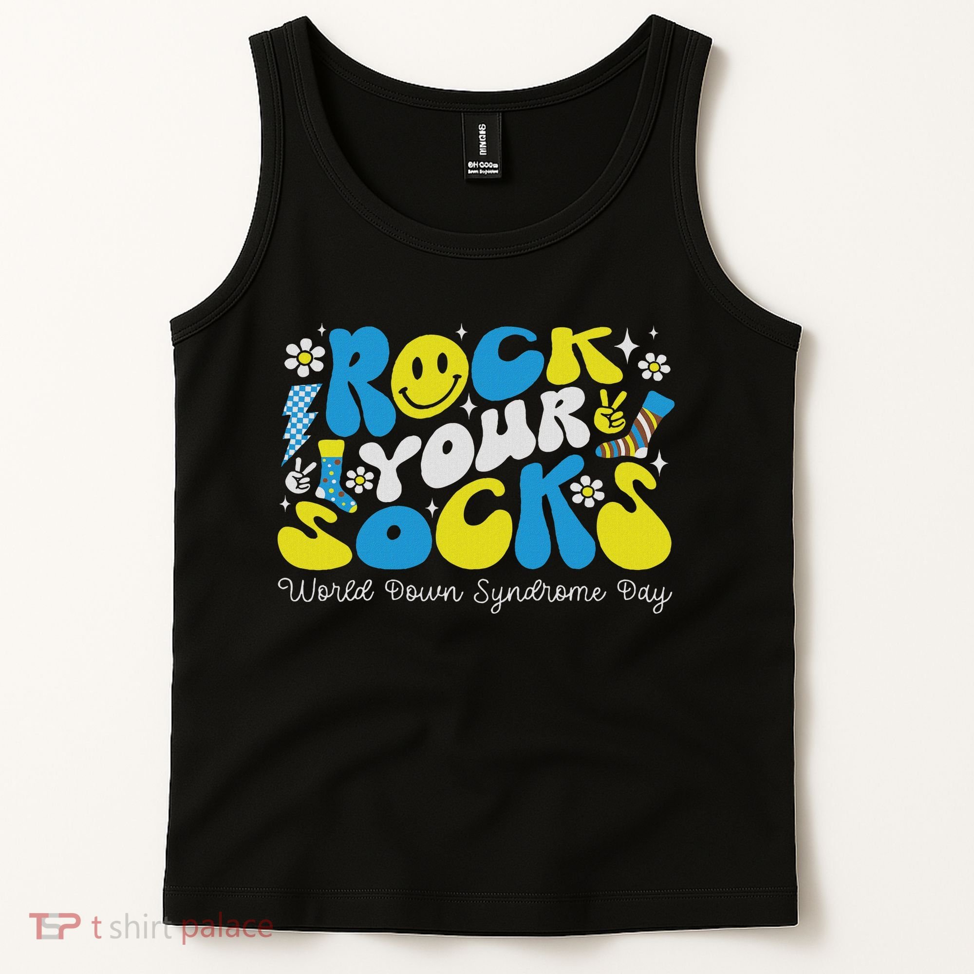 Rock Your Socks Down Syndrome Awareness Day Groovy Wdsd Tank Top