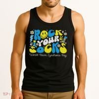 Rock Your Socks Down Syndrome Awareness Day Groovy Wdsd Tank Top thumb 3
