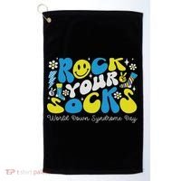 Rock Your Socks Down Syndrome Awareness Day Groovy Wdsd Golf Towel thumb 0