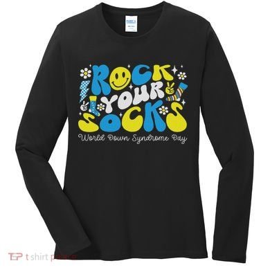 Rock Your Socks Down Syndrome Awareness Day Groovy Wdsd Women's Long Sleeve Shirt